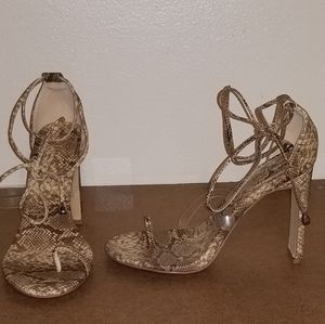 Fashion Nova Snake Skin Print Heels